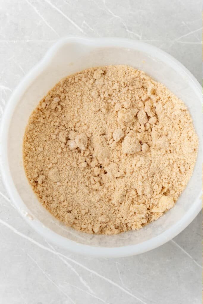 Bisquick, brown sugar, cinnamon, and cold butter mixed together.