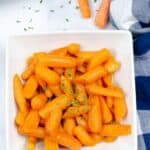 Instant Pot Carrots in a white square bowl