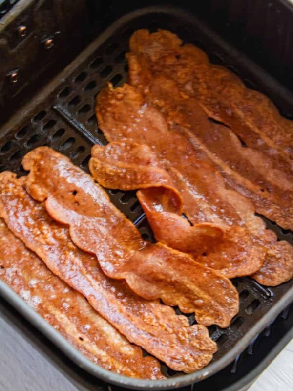 Cooked turkey bacon in the air fryer