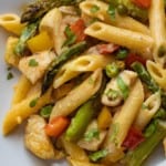 Cheesecake Factory copcat chicken chipotle pasta on a white plate