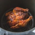 Cooked cornish hen in the air fryer