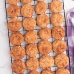 Snickerdoodle cookies on a cooling tray