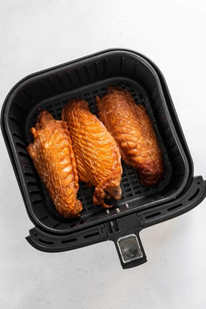 Raw smoked turkey wings in air fryer