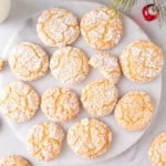 plate full of delicious vanilla crinkle cookies