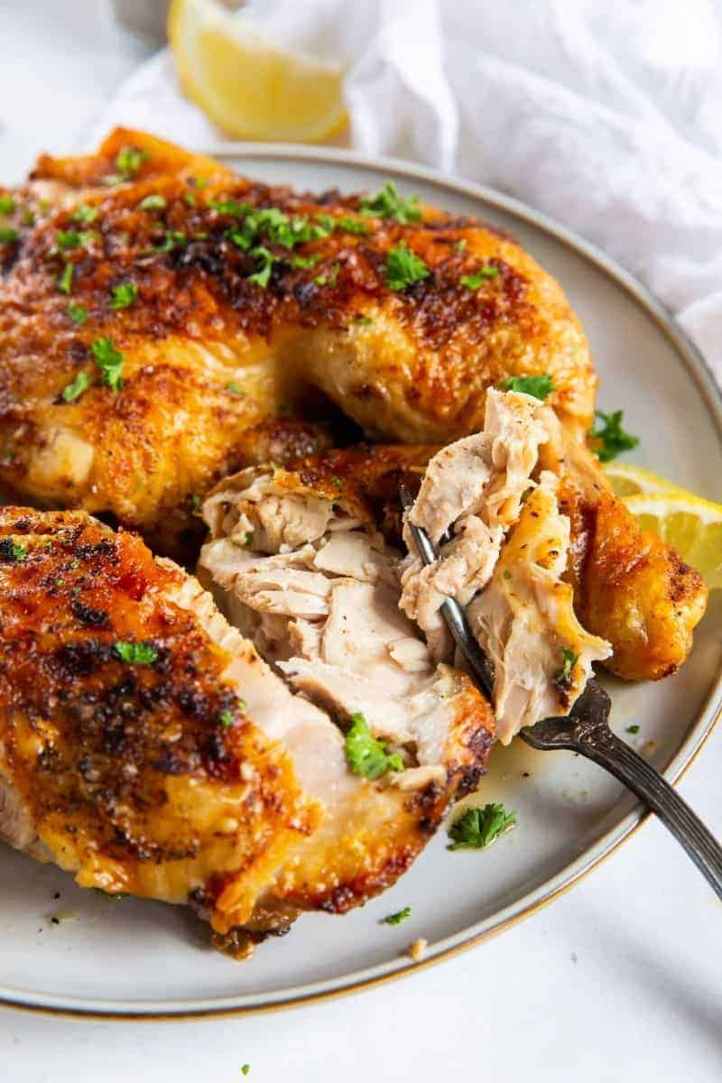 Crispy chicken leg quarters made in air fryer