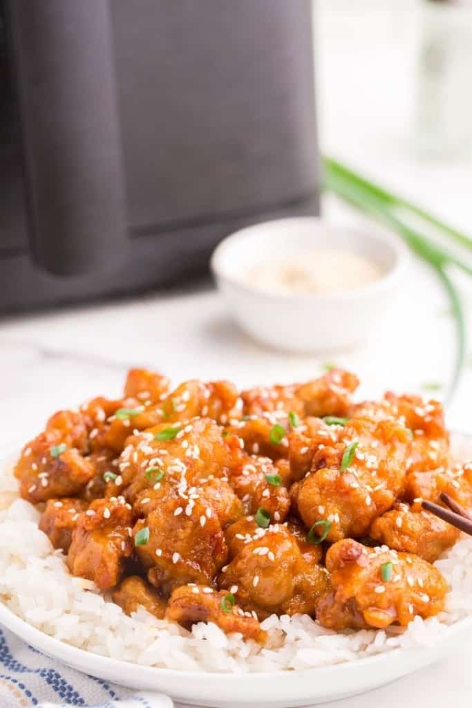 crispy mandarin orange chicken in air fryer from trader joe's
