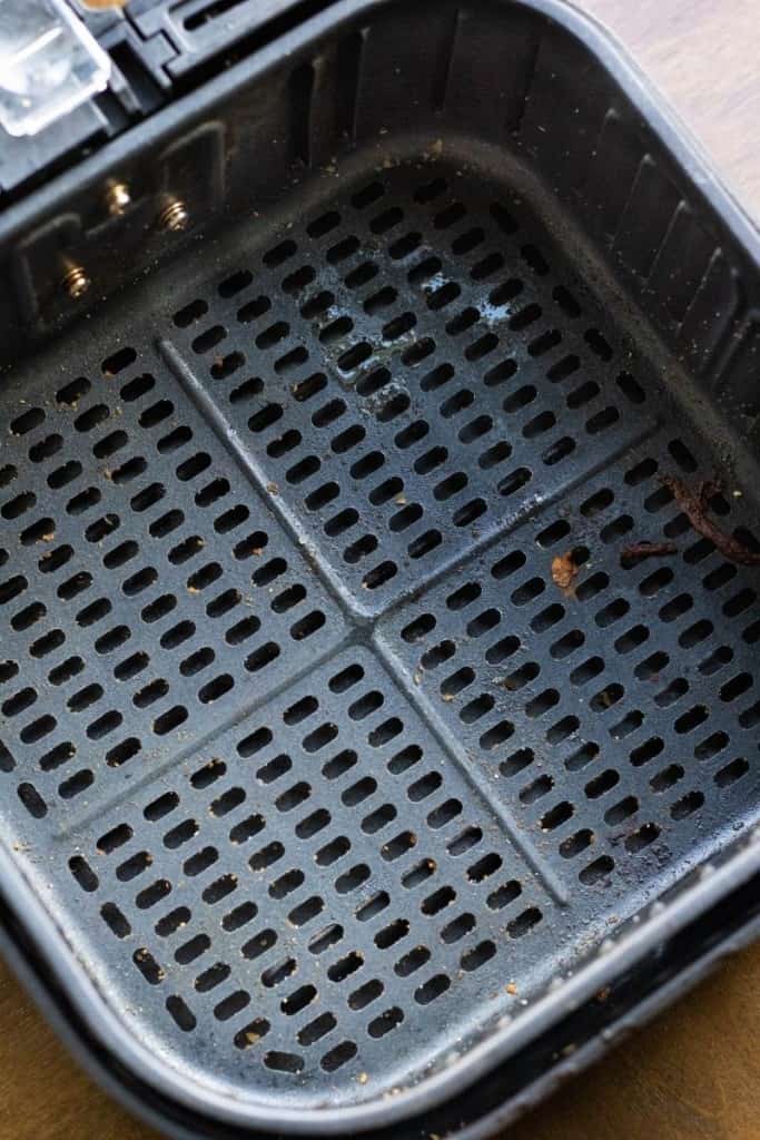 Dirty air fryer that needs to be cleaned