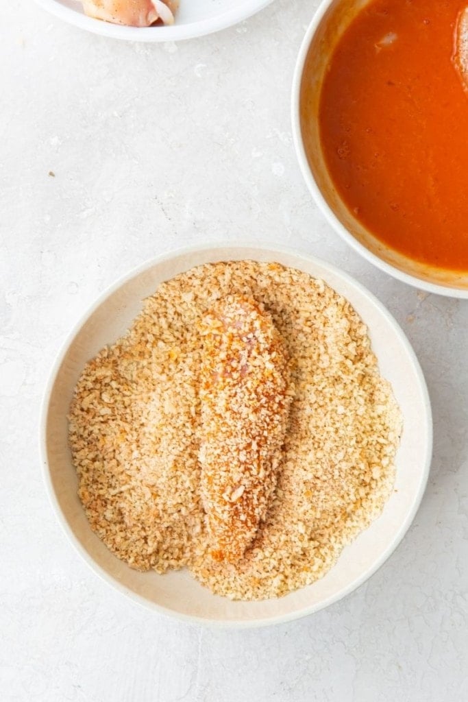 dip chicken tenders in panko breadcrumbs