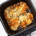 flip hash browns in air fryer halfway to cook evenly on both sides