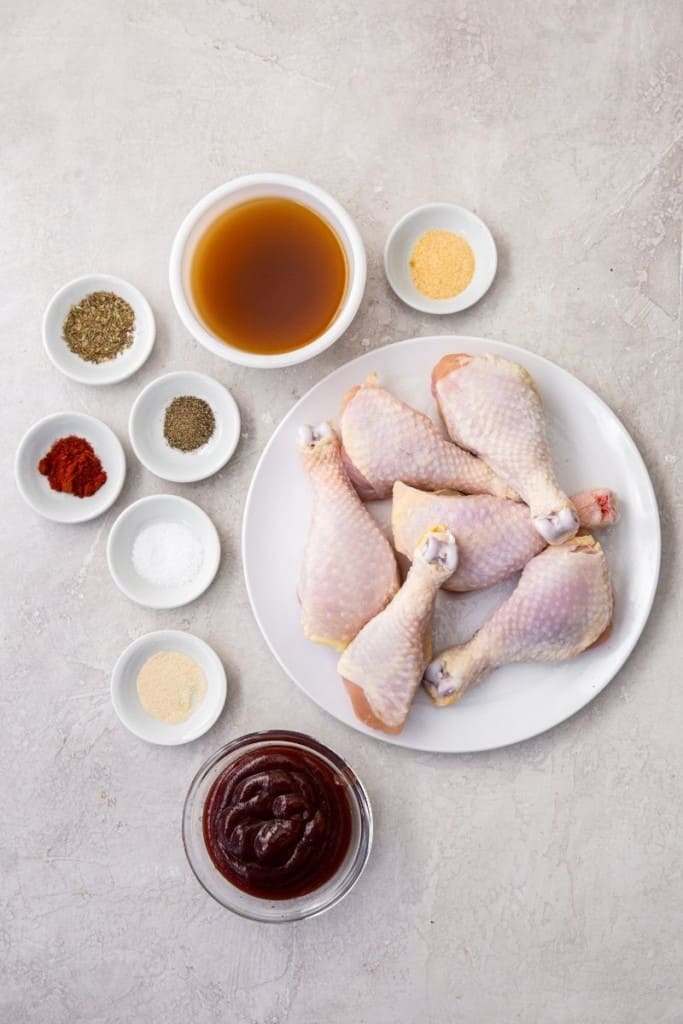 prepared ingredients for instant pot chicken drumsticks