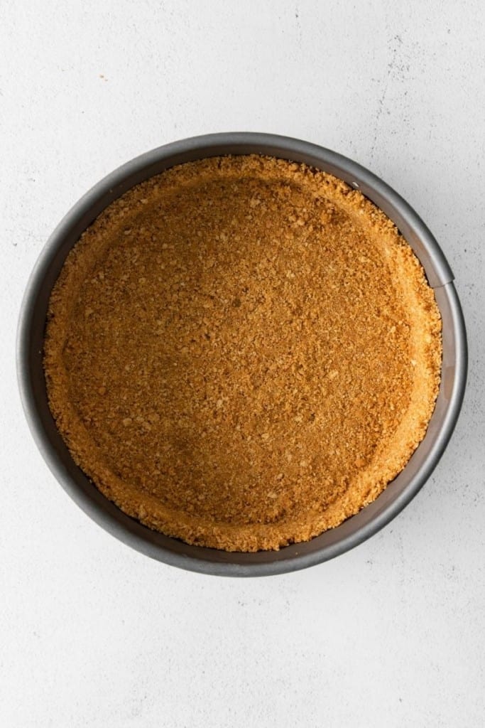 press graham cracker crumbs into pan to make crust