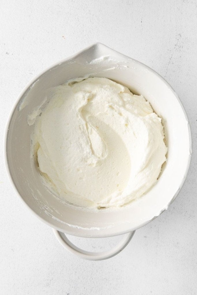 whisk together cheesecake ingredients in mixing bowl