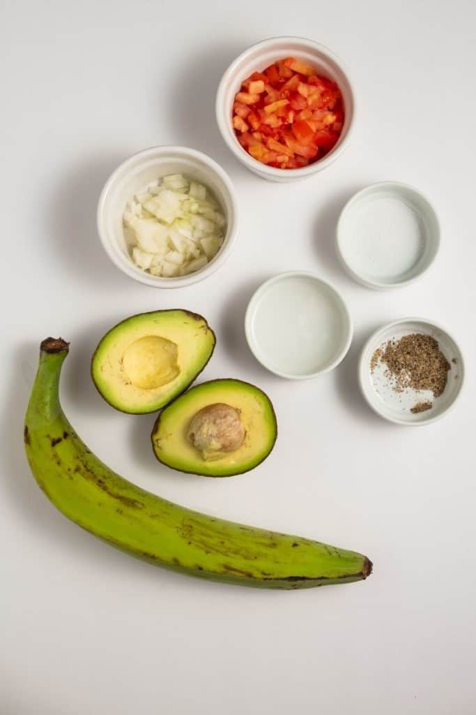prepared ingredients for plantain chips cooked in air fryer