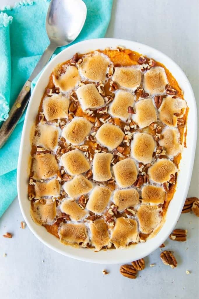 sweet potato casserole with toasted marshmallows