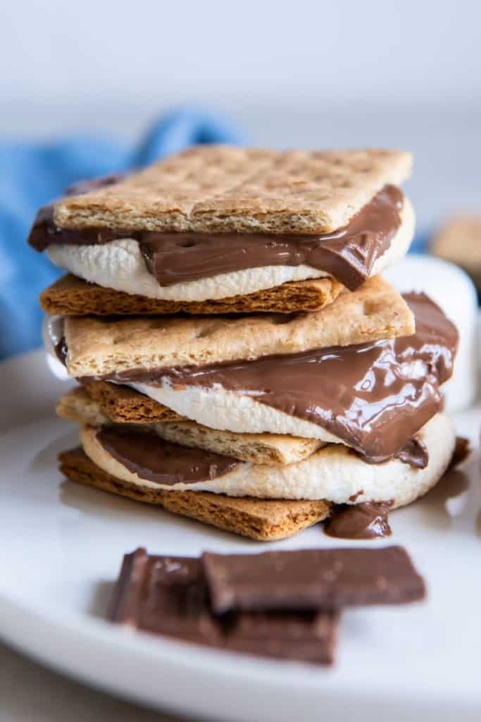 A stack of air fryer s'mores
