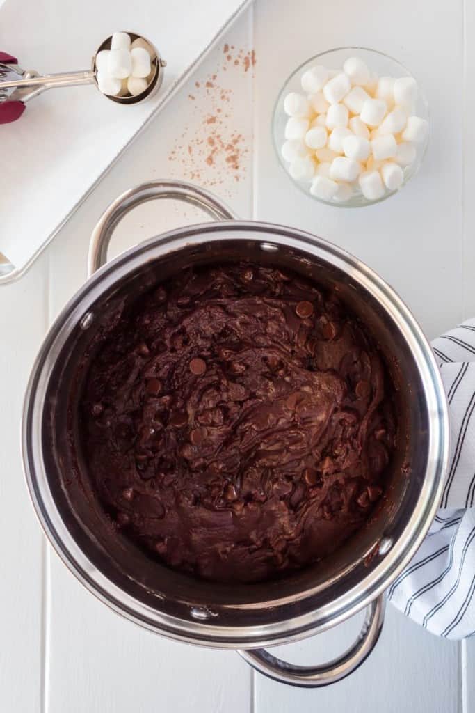 pan with cookie dough batter