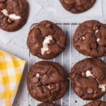 several double chocolate chip marshmallow cookies
