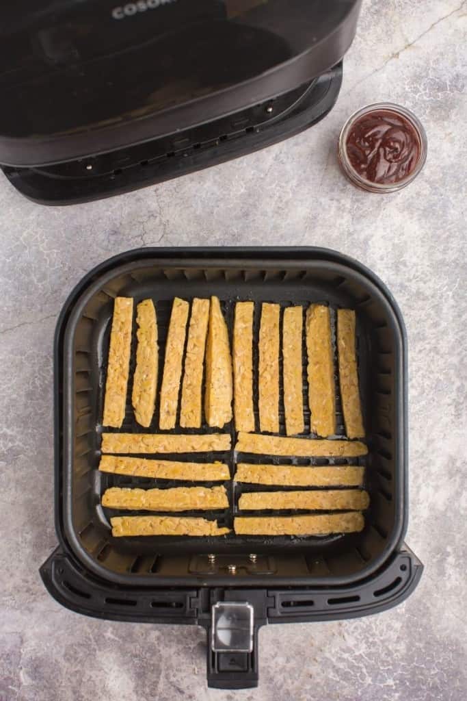 slices of tempeh in air fryer