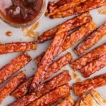 several pieces of air fryer tempeh