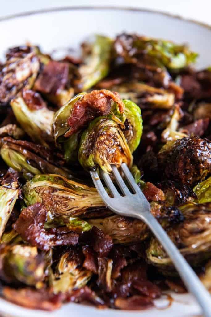 pile of air fryer brussels sprouts