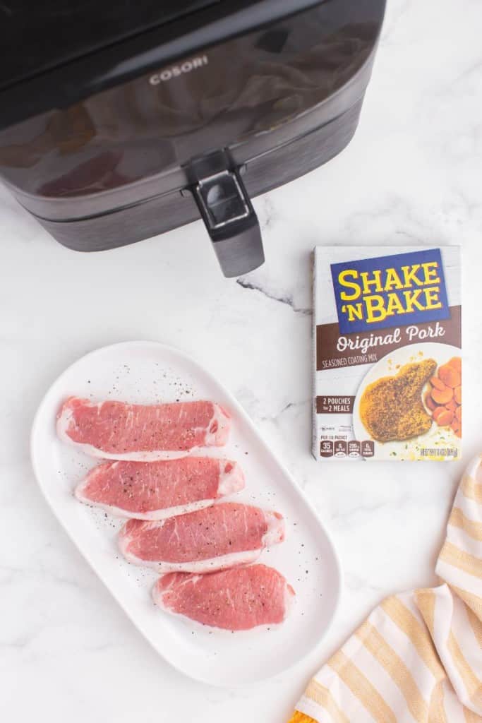 ingredients to make shake and bake pork chops