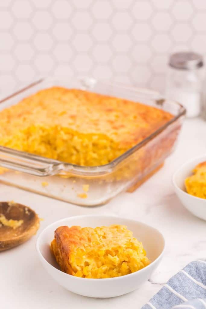 corn casserole on a plate