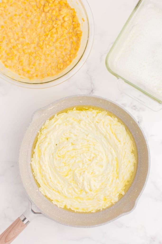 combining ingredients for corn casserole