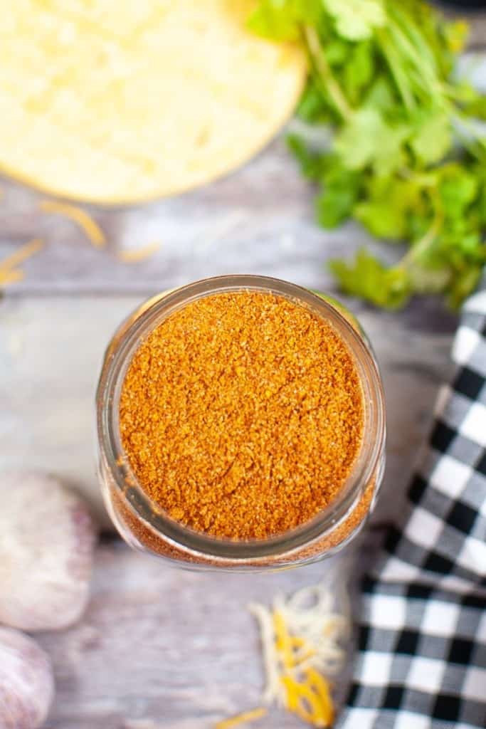 overhead shot of mild taco seasoning