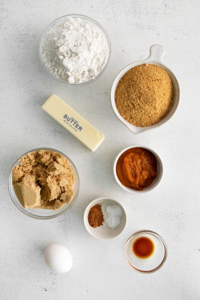 ingredients to make pumpkin cheesecake cookies
