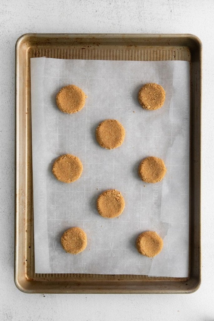 baking pan with pumpkin cookies to be baked