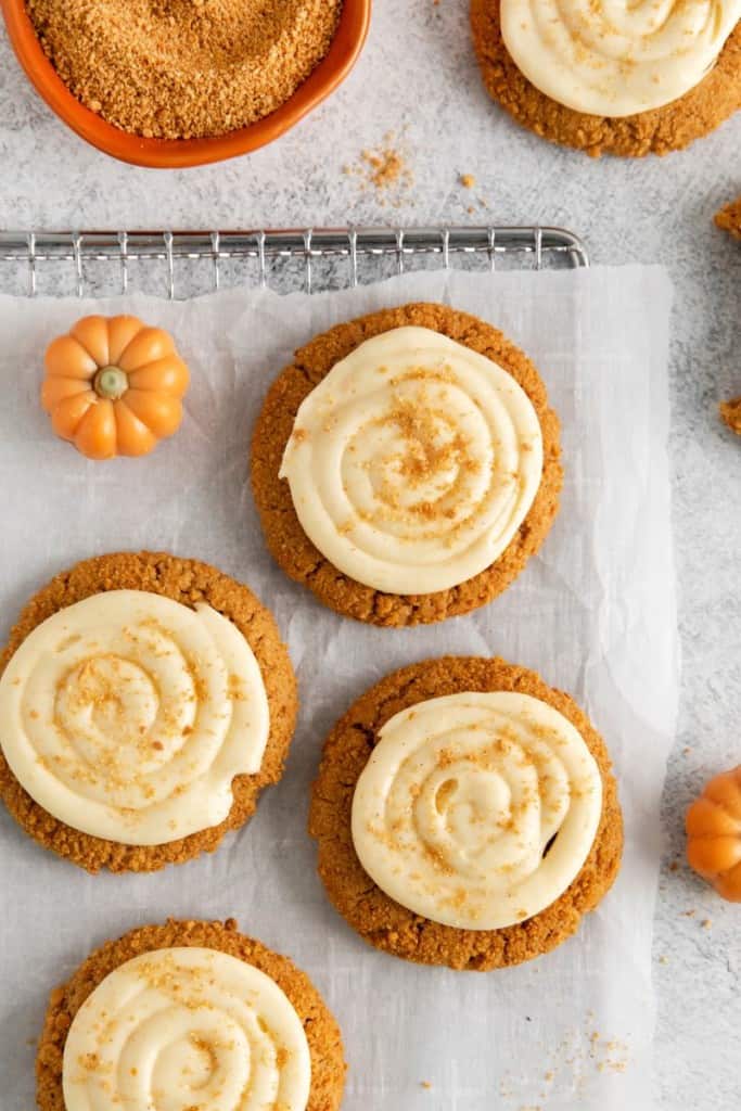 closeup of soft pumpkin cookies