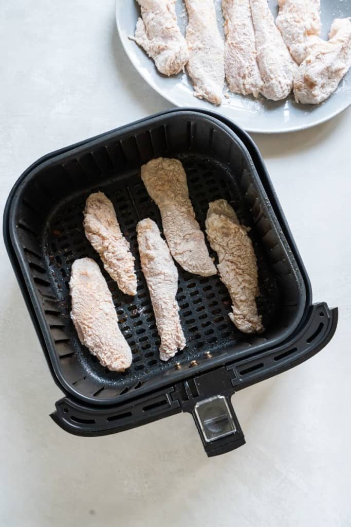 air fryer basket with chicken tenders