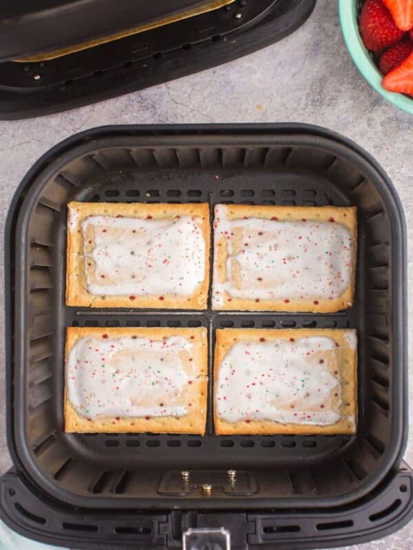 four cooked air fryer pop tarts