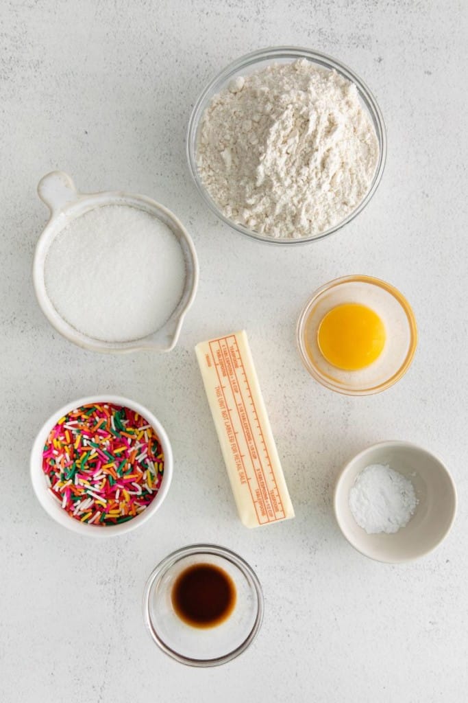 ingredients to make slice and bake cookies