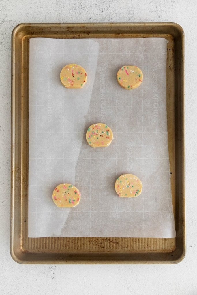 cookie dough on a baking sheet