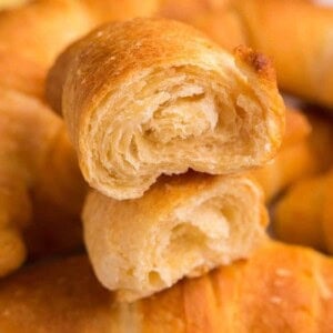 stack of air fried crescent rolls