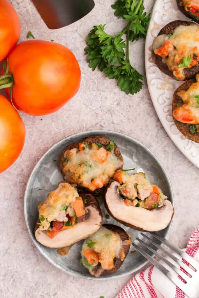 plate with stuffed mushrooms