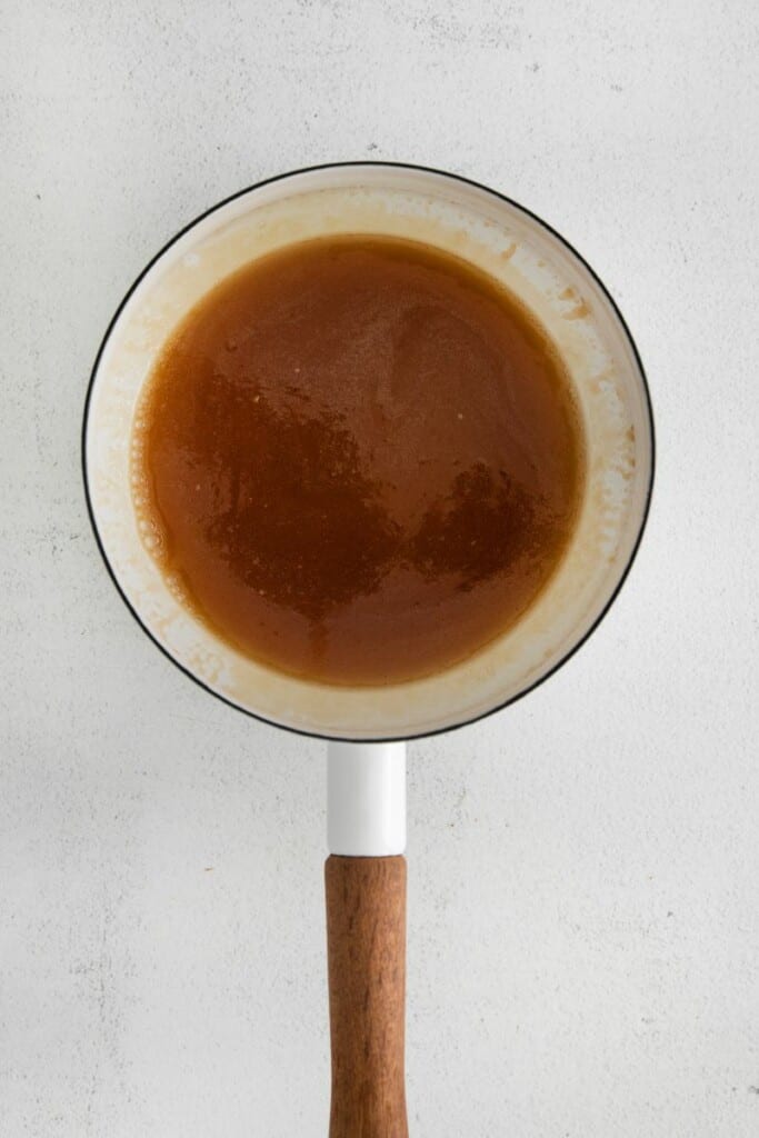 wet ingredients in a pan