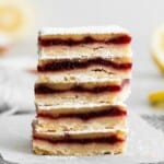 stack of lemon cranberry bars