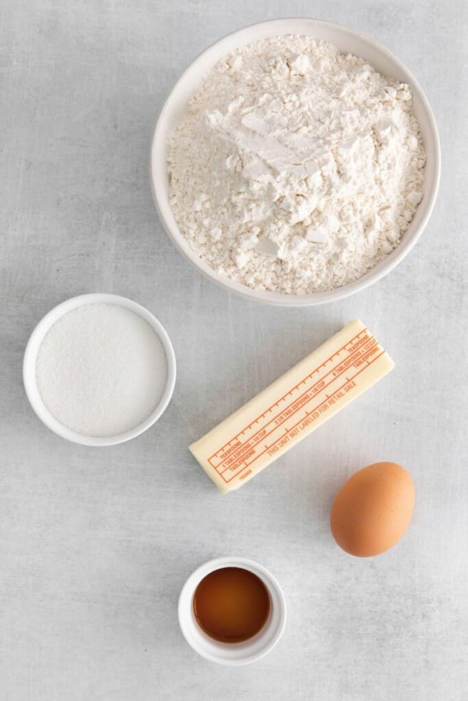 ingredients to make sugar cookies