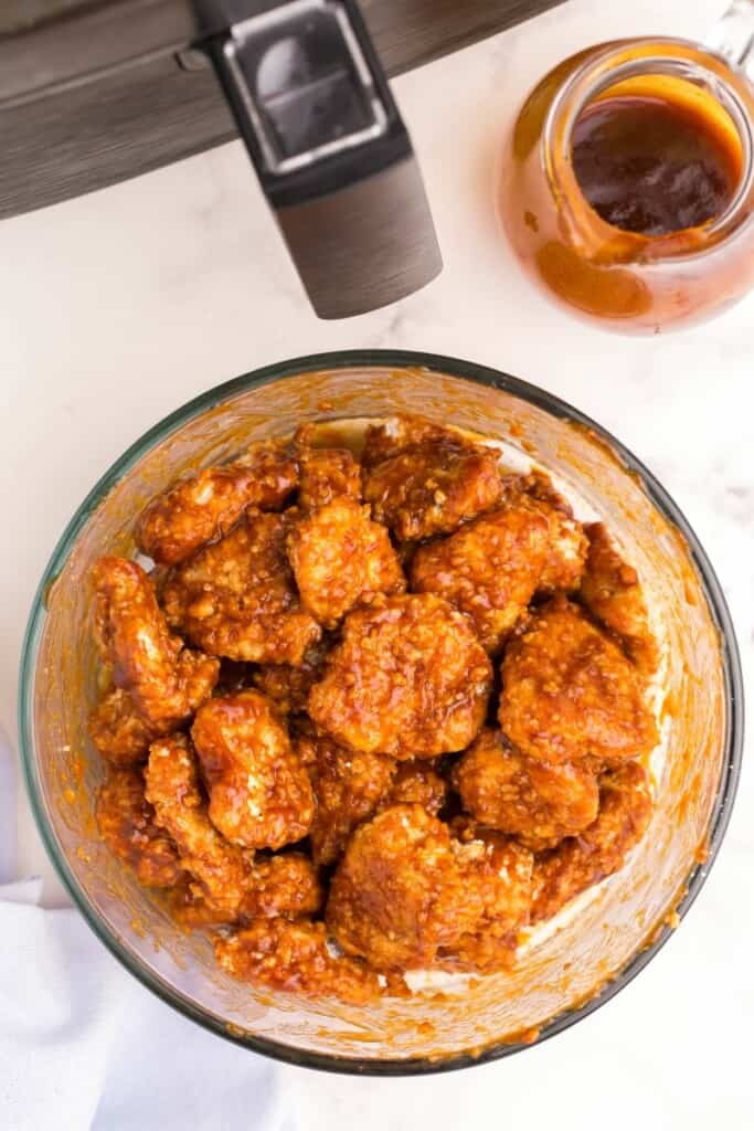 plate with air fryer teriyaki chicken