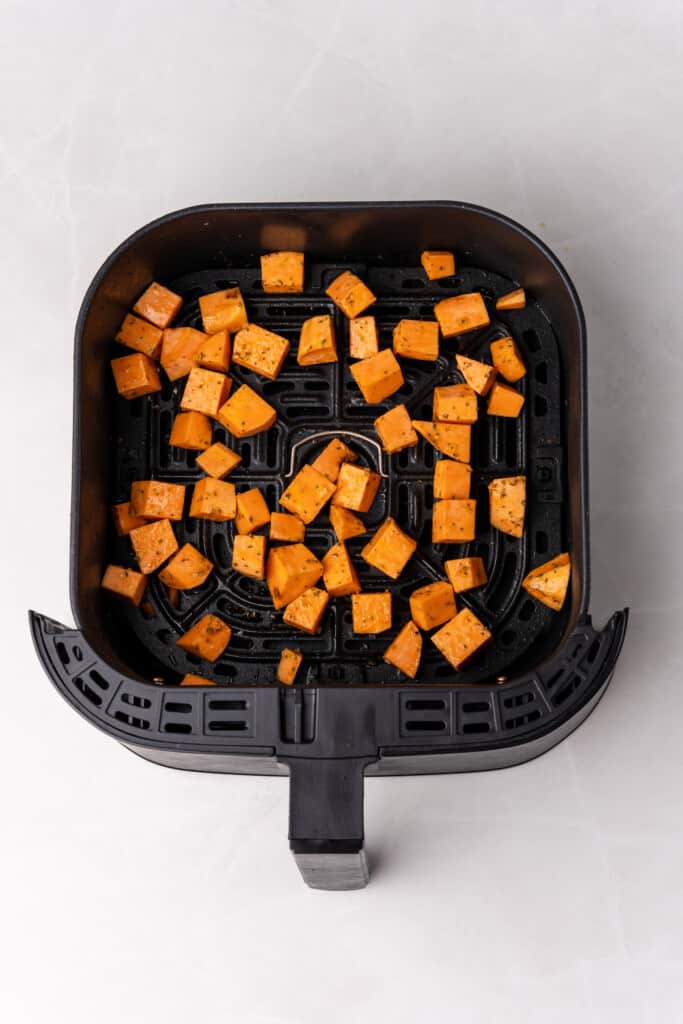 raw sweet potatoes in air fryer