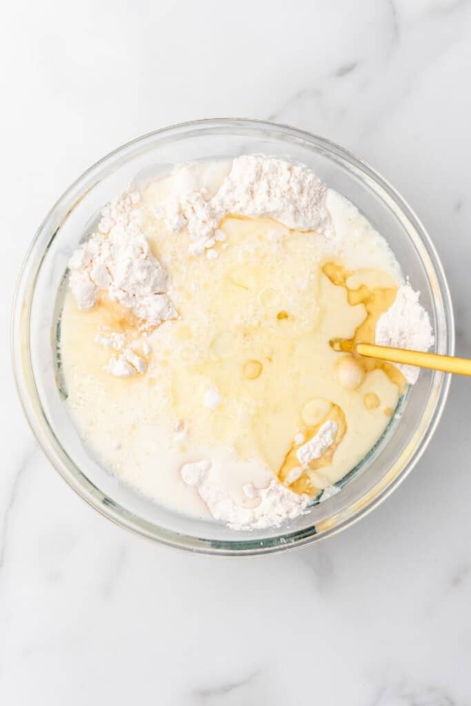 making pancake batter