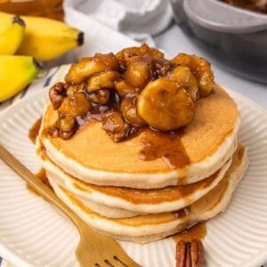 ready to serve banana foster pancakes