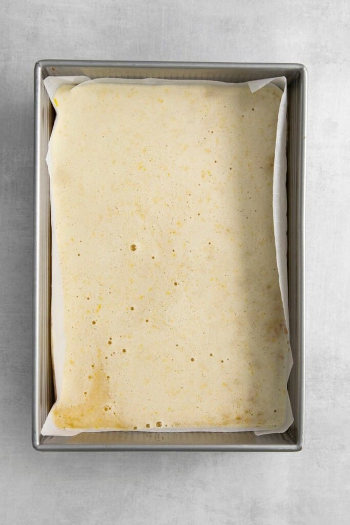 lemon bars filling in pan