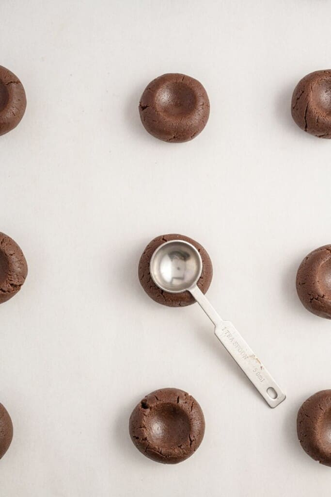 cookie dough batter on baking sheet