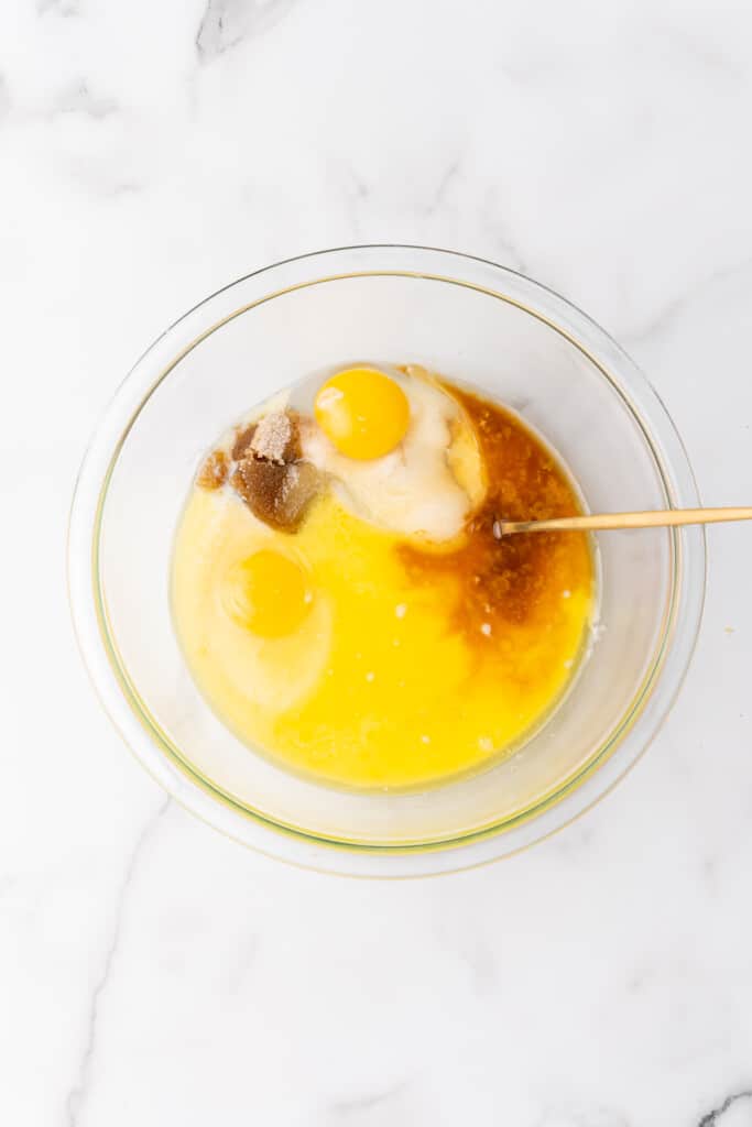wet ingredients in a bowl