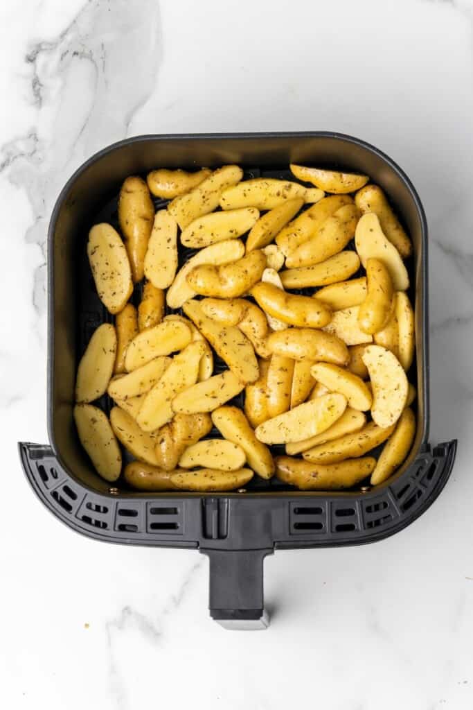 fingerling potatoes in the air fryer basket