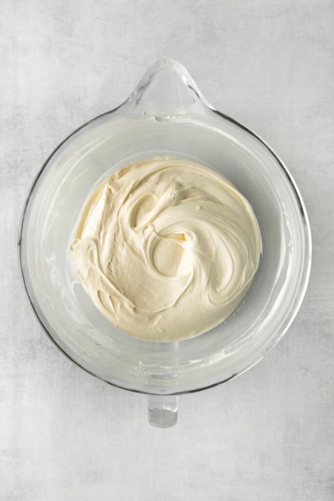 cream cheese frosting in bowl