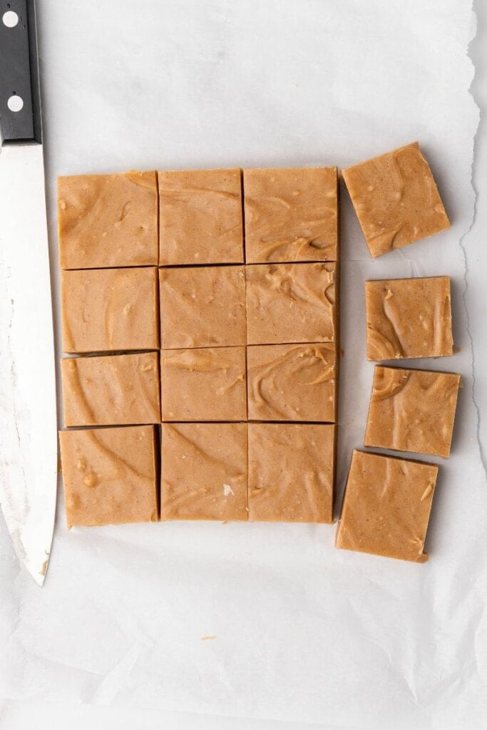 sliced peanut butter fudge